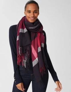 HOBBS Scarves Wool Checked Tassel Scarf
