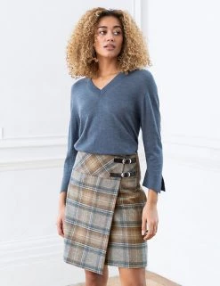 Celtic & Co. Skirts Pure Wool Checked Mini Kilt