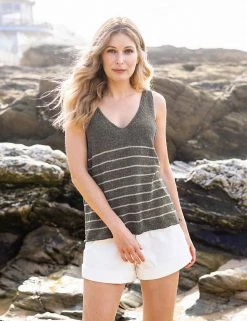 Celtic & Co. Vests Linen Rich Striped Vest With Cotton