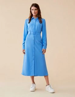 Finery London Dresses Belted Midaxi Shirt Dress