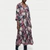 Jigsaw Dresses Floral V-Neck Tie Waist Midaxi Tiered Dress