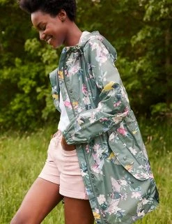 Joules Coats & Jackets Waterproof Floral Hooded Packaway Raincoat