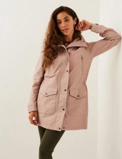 FatFace Coats & Jackets Cotton Rich Hooded Longline Raincoat