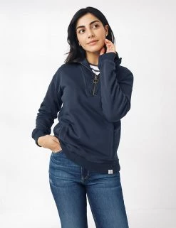 FatFace Sweatshirts Cotton Rich Funnel Neck Half Zip Sweatshirt