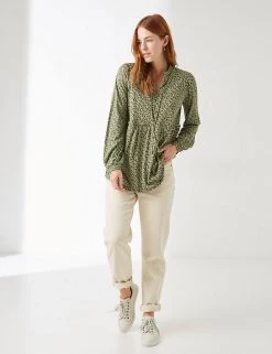 FatFace Tunics Cotton Rich Butterfly Tie Neck Tunic