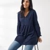 FatFace Tunics Cotton Blend Textured Long Sleeve Tunic