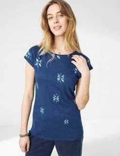 FatFace Women Cotton Blend Printed Crew Neck T-Shirt