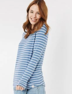 FatFace Women Cotton Rich Striped Long Sleeve Top