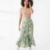 FatFace Skirts Floral Button Front Maxi Tiered Skirt