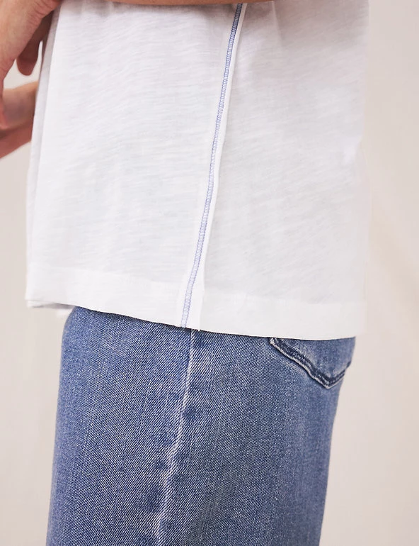 White Stuff Women Pure Cotton Scoop Neck T-Shirt - Image 8