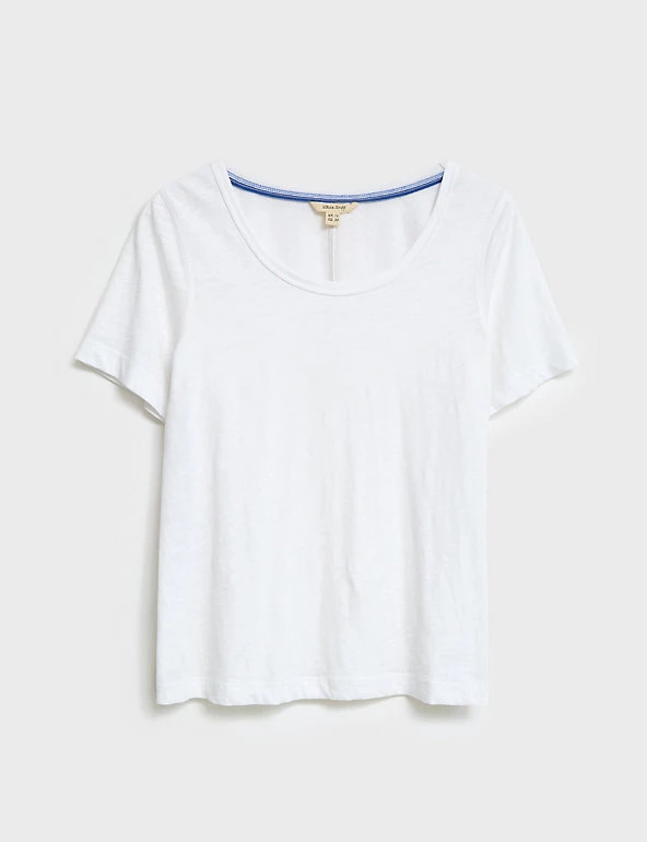 White Stuff Women Pure Cotton Scoop Neck T-Shirt - Image 6