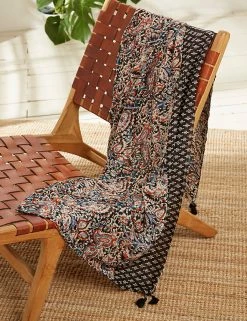 FatFace Scarves Printed Paisley Tassel Scarf