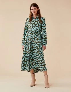Finery London Dresses Floral Button Front Midaxi Shirt Dress