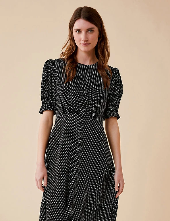 Finery London Dresses Polka Dot Waisted Dress - Image 3