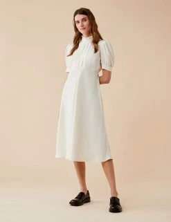 Finery London Dresses High Neck Puff Sleeve Smock Dress