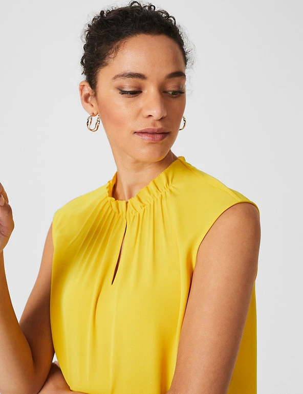 HOBBS Shirts & Blouses Frill Neck Sleeveless Blouse - Image 5