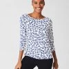 HOBBS Women Animal Print 3/4 Sleeve Top