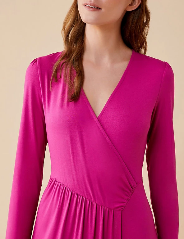 Finery London Dresses V-Neck Midi Wrap Dress - Image 5