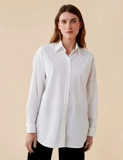 Finery London Shirts & Blouses Cotton Rich Collared Long Sleeve Shirt