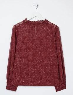 FatFace Shirts & Blouses Printed High Neck Long Sleeve Blouse