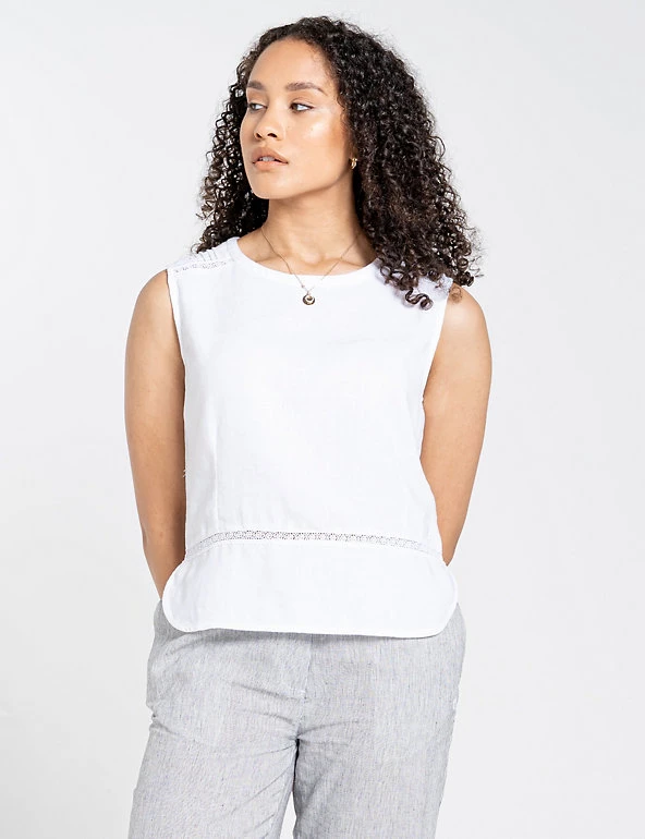 Craghoppers Vests Linen Rich Round Neck Sleeveless Vest