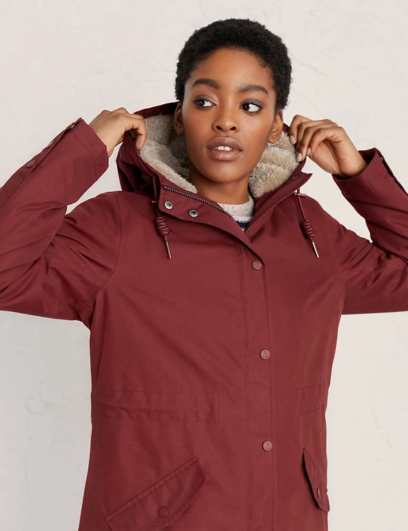 Seasalt Cornwall Coats & Jackets Cotton Rich Hooded Longline Raincoat - Image 16