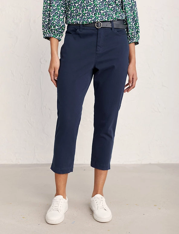 Seasalt Cornwall Cotton Rich Slim Fit Cropped Trousers - Image 3