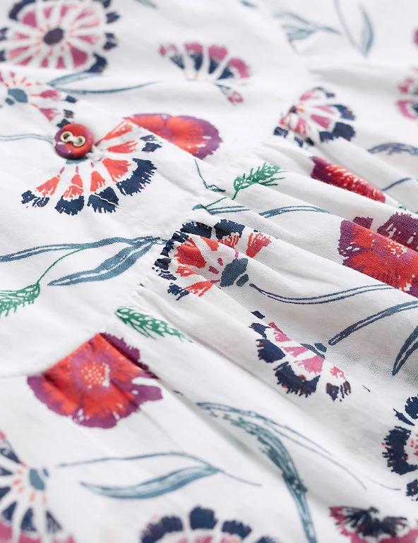 Seasalt Cornwall Tunics Organic Cotton Floral 3/4 Sleeve Tunic - Image 5