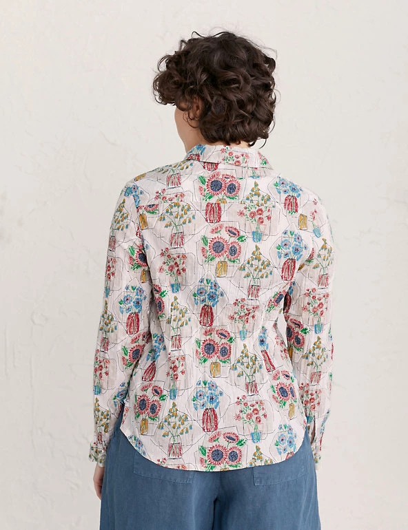 Seasalt Cornwall Shirts & Blouses Organic Cotton Printed Shirt - Image 3