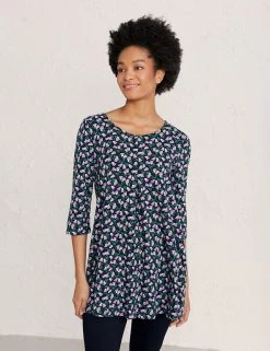 Seasalt Cornwall Tunics Cotton Rich Floral 3/4 Sleeve Tunic