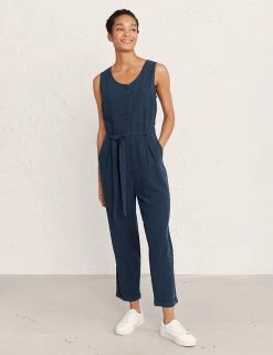 Seasalt Cornwall Dresses Linen Rich Belted Sleeveless Jumpsuit