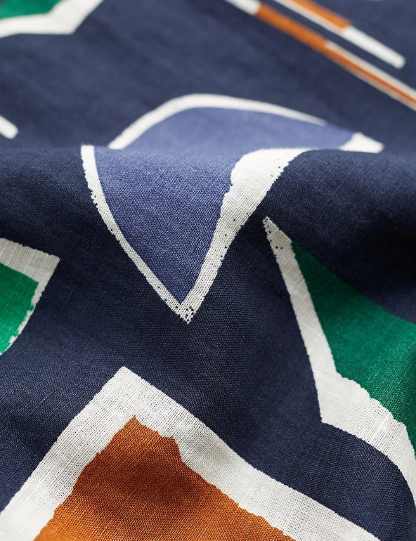 Seasalt Cornwall Dresses Linen Rich Printed Knee Length Shift Dress - Image 4