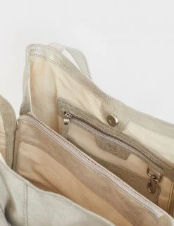 White Stuff Handbags Leather Metallic Tote Bag