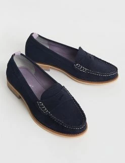 White Stuff Shoes Suede Slip On Block Heel Loafers