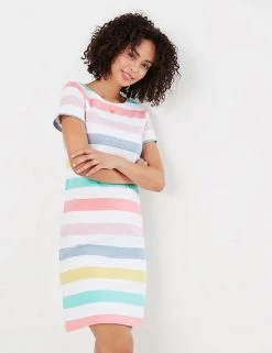 Joules Dresses Pure Cotton Jersey Striped T-Shirt Dress