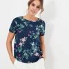 Joules Women Pure Cotton Floral Crew Neck T-Shirt
