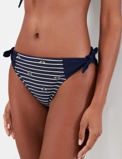 Joules Bikinis Striped Tie Side Hipster Bikini Bottoms
