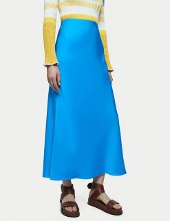 Jigsaw Skirts Satin Maxi Slip Skirt