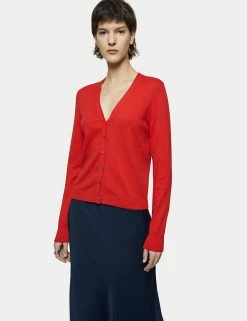 Jigsaw Cardigans Merino Wool Blend V-Neck Cardigan
