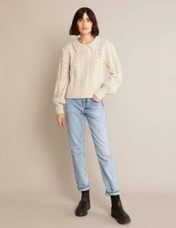 Albaray Jumpers Cable Knit Collared Jumper With Wool
