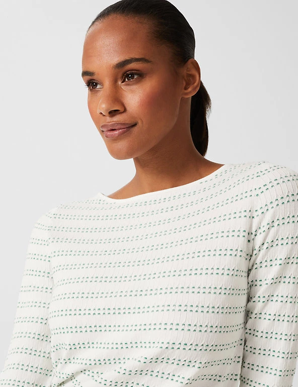 HOBBS Jumpers Embroidered Striped Crew Neck Jumper - Image 3