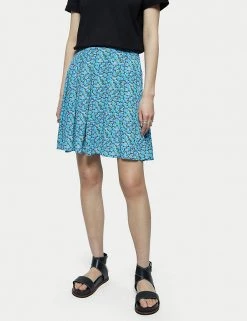 Jigsaw Skirts Floral Pleated Mini Skirt