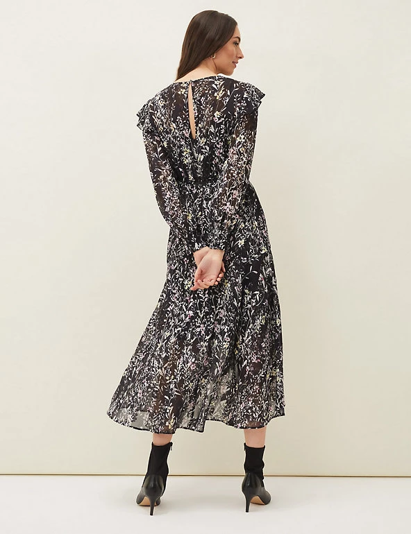 Phase Eight Dresses Floral V-Neck Midaxi Skater Dress - Image 4