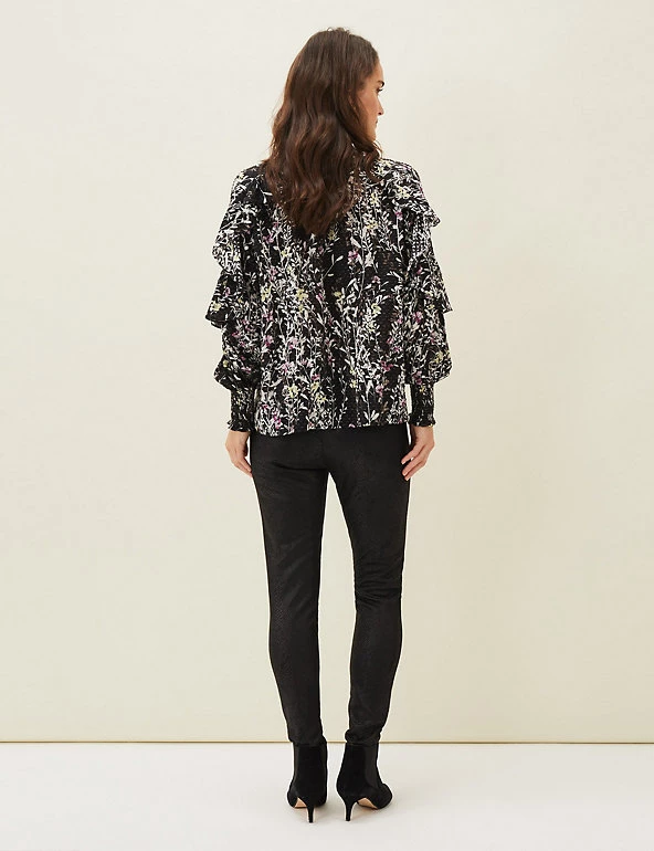 Phase Eight Trousers Leather Look Snake Print Leggings - Image 4