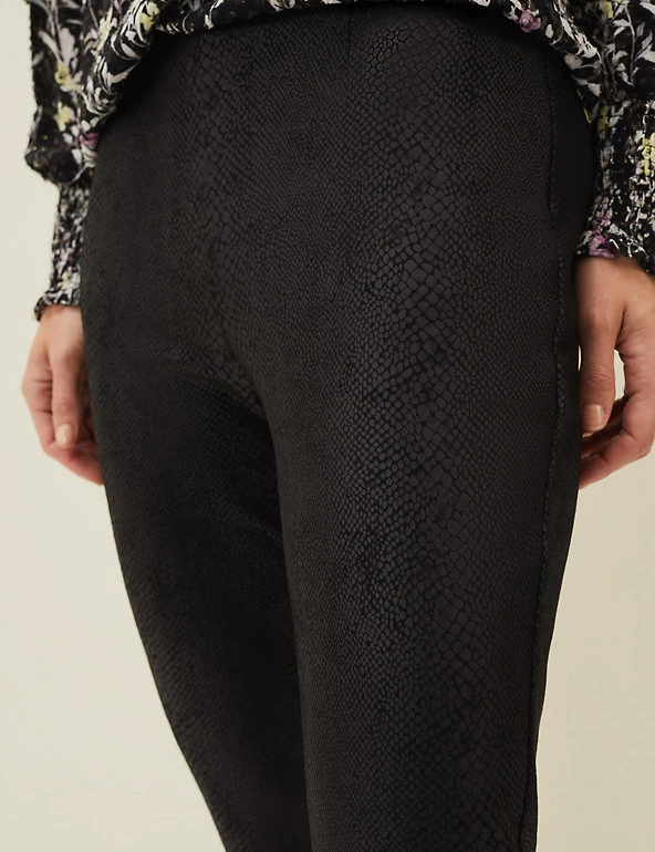 Phase Eight Trousers Leather Look Snake Print Leggings - Image 6