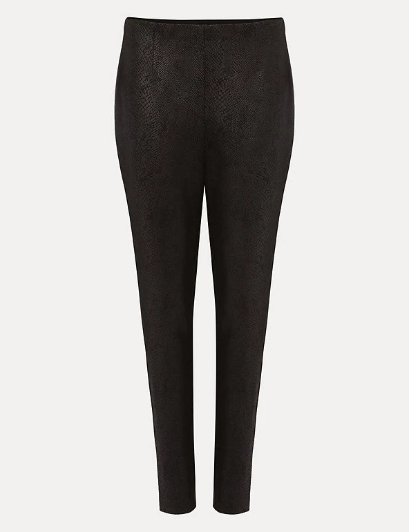 Phase Eight Trousers Leather Look Snake Print Leggings - Image 2