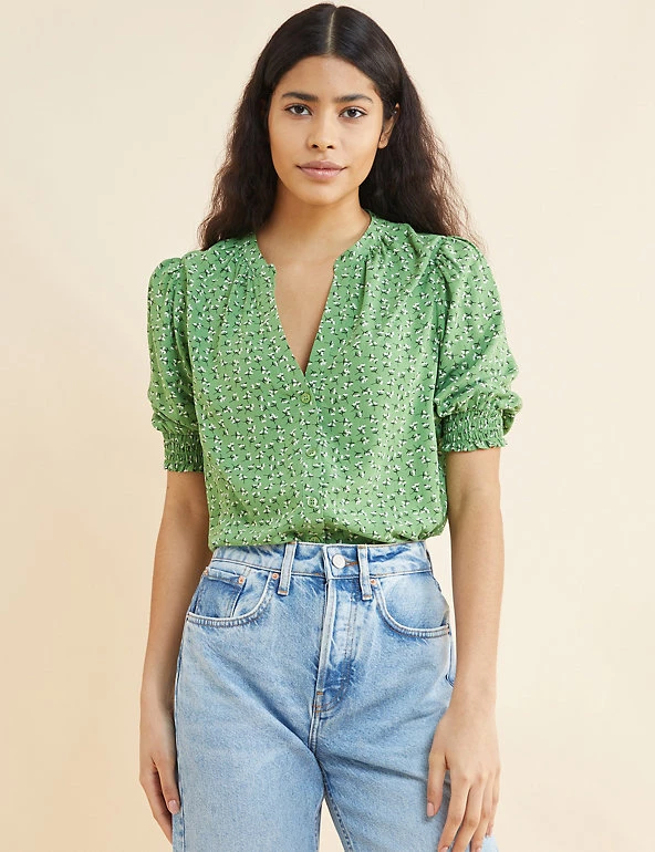 Albaray Shirts & Blouses Floral V-Neck Blouse