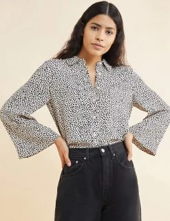 Albaray Shirts & Blouses Printed Angel Sleeve Shirt