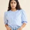 Albaray Shirts & Blouses Organic Cotton Striped 3/4 Sleeve Blouse