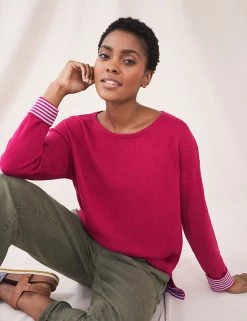 White Stuff Jumpers Cotton Rich Ribbed Stepped Hem Jumper